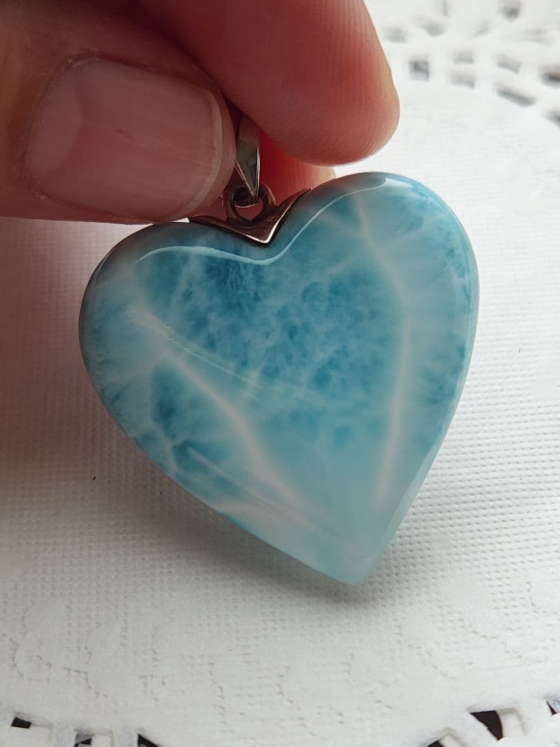 年末年始セール ラリマー ハート ネックレス