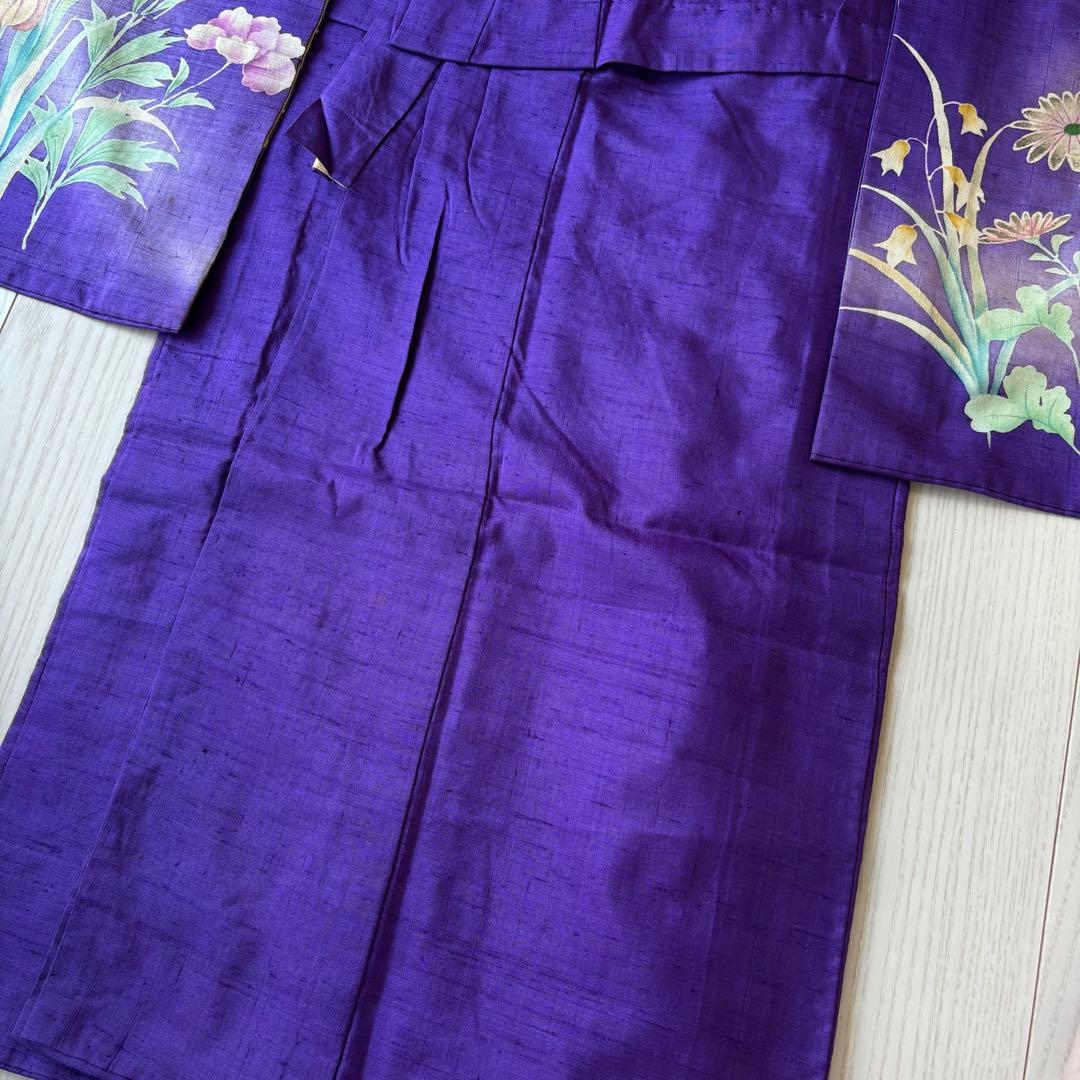 アンティーク着物　七五三 子供　紫　チューリップ