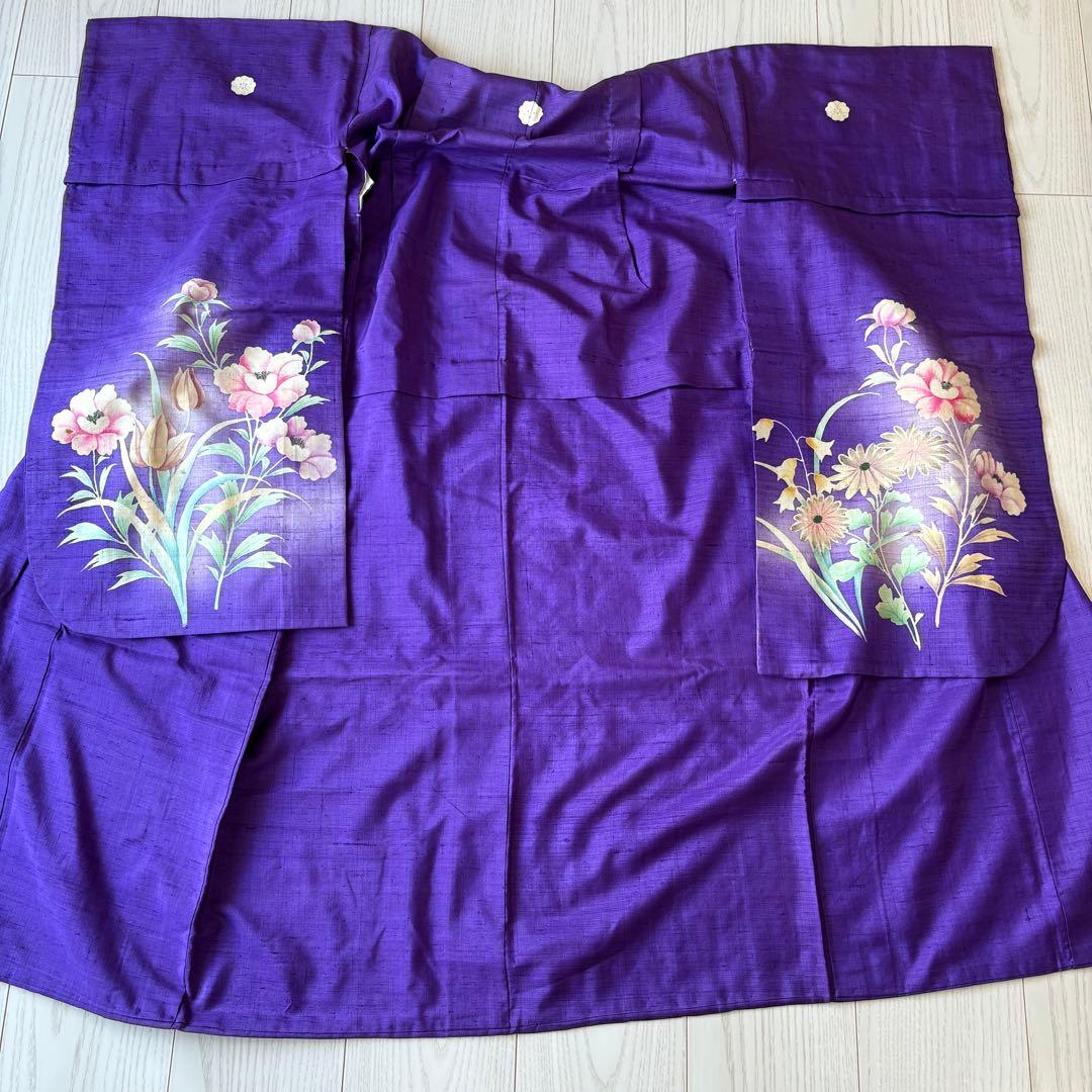 アンティーク着物　七五三 子供　紫　チューリップ