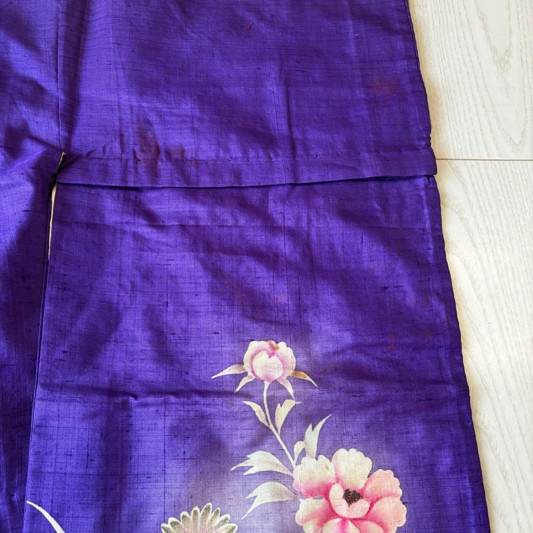 アンティーク着物　七五三 子供　紫　チューリップ