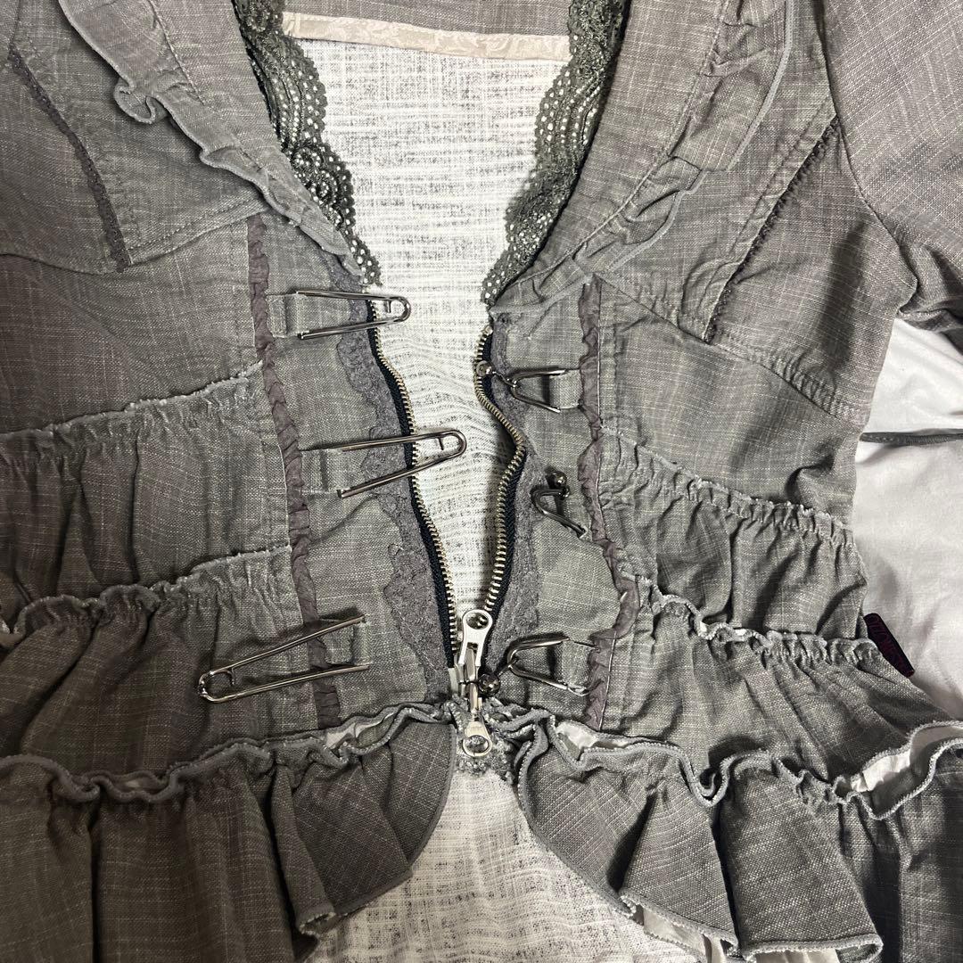 OZZ ONESTE グレー フリル ジャケット フェアリーグランジ y2k