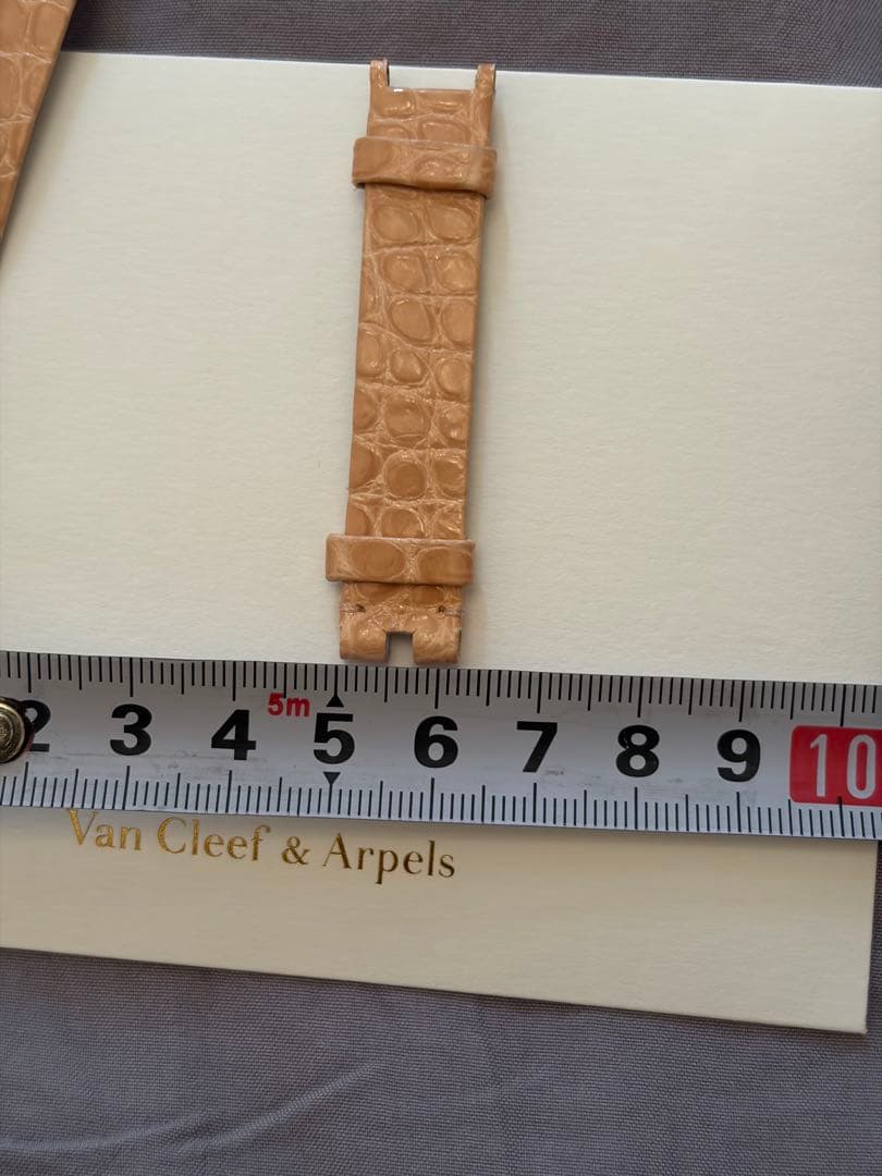 ヴァンクリ　時計ベルト　純正　クロコ　ピンクベージュ