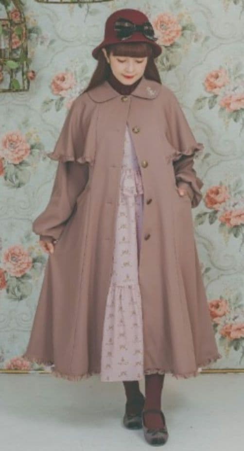 しまむら 青木美沙子 NINA'S コラボ ロングコート 3L ピンク