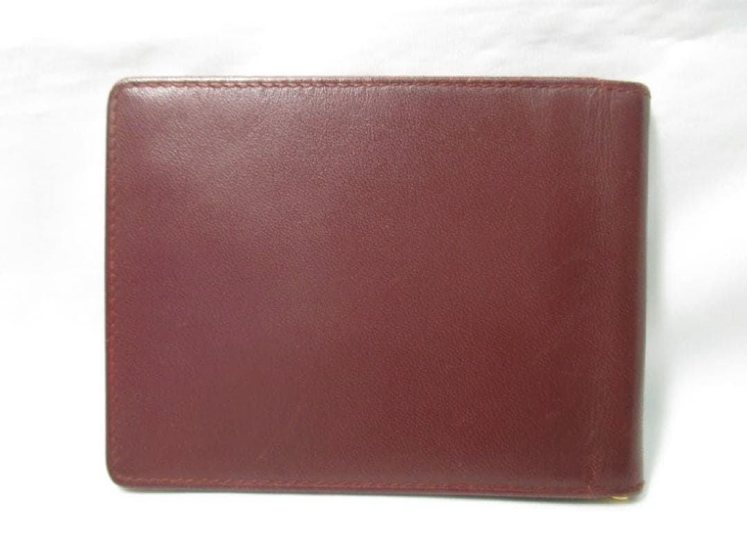 カルティエ 二つ折りマネークリップ 札入れ マネークリップ ボルドー エンジ