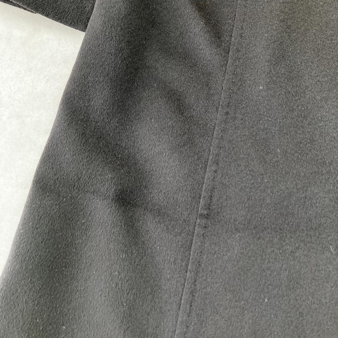 美品　wb　ダブルビー　カシミヤ100％ロングコート　黒　ブラック　796