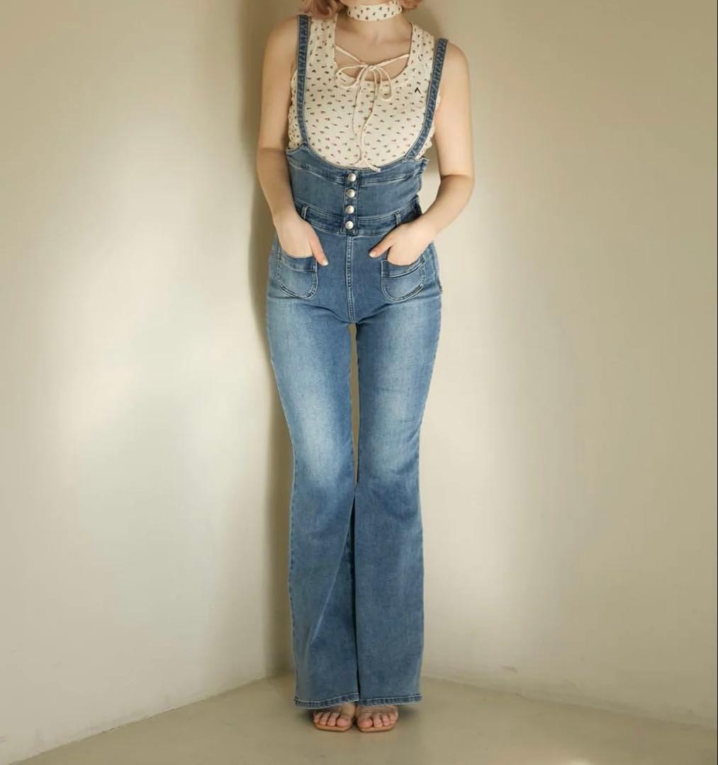 サロペット・オーバーオール・オールインワン ANDMARY Heart hip denim allinone