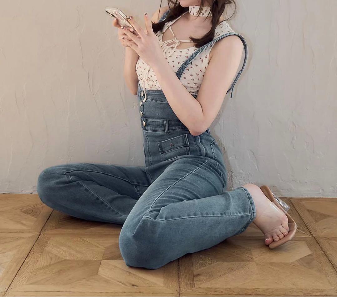 サロペット・オーバーオール・オールインワン ANDMARY Heart hip denim allinone