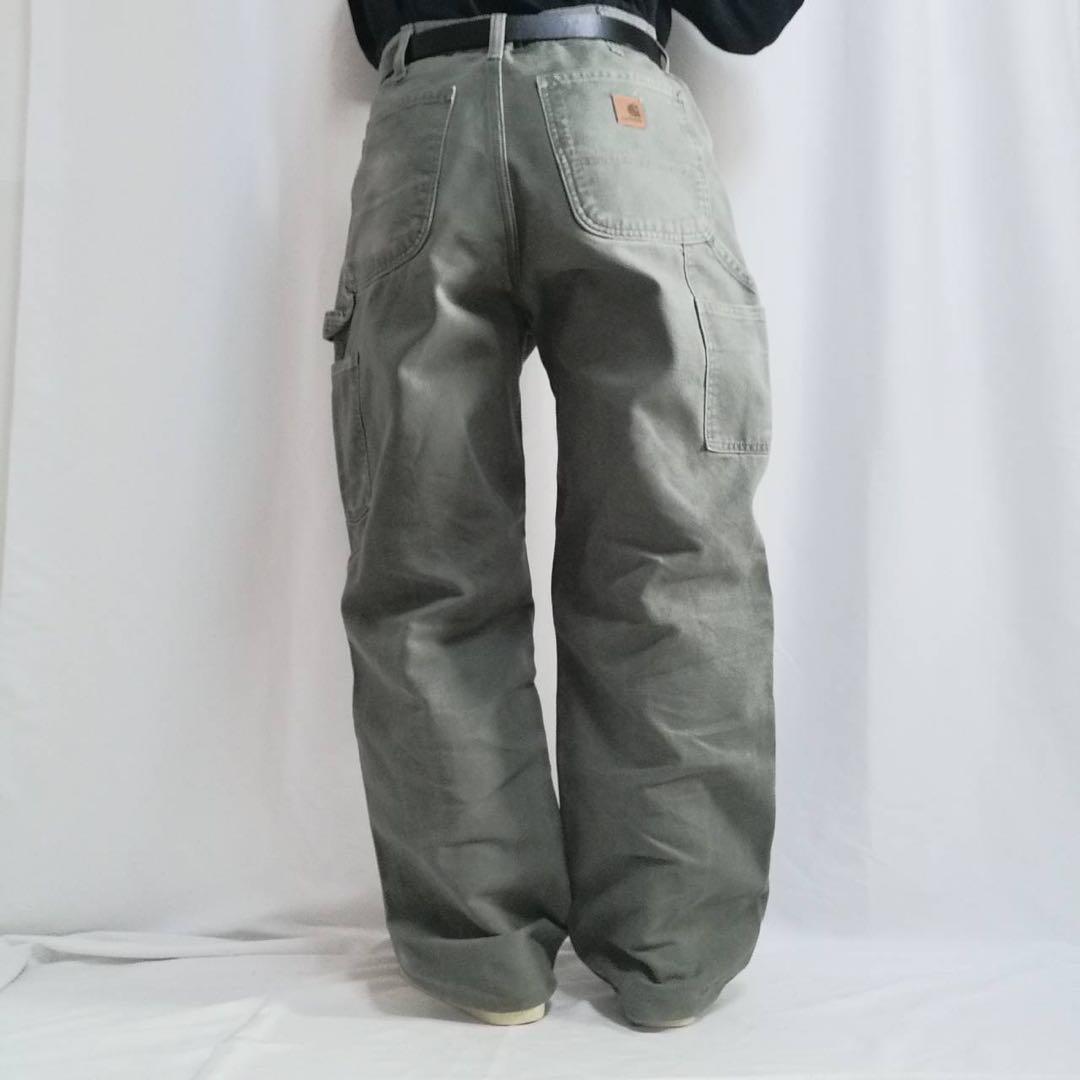 希少 MOS カーハート B11 モスグリーン W32 ダック ペインターパンツ