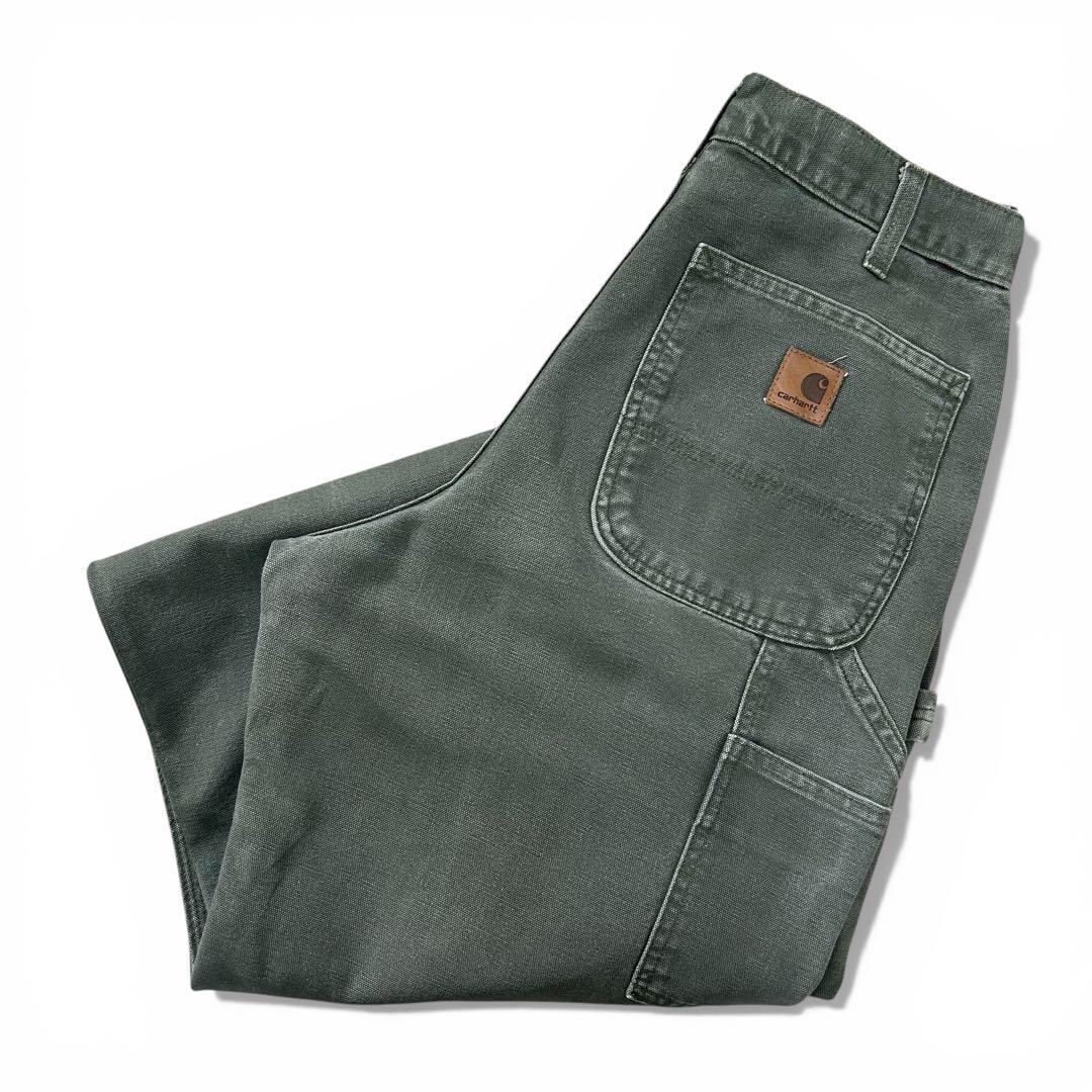 希少 MOS カーハート B11 モスグリーン W32 ダック ペインターパンツ