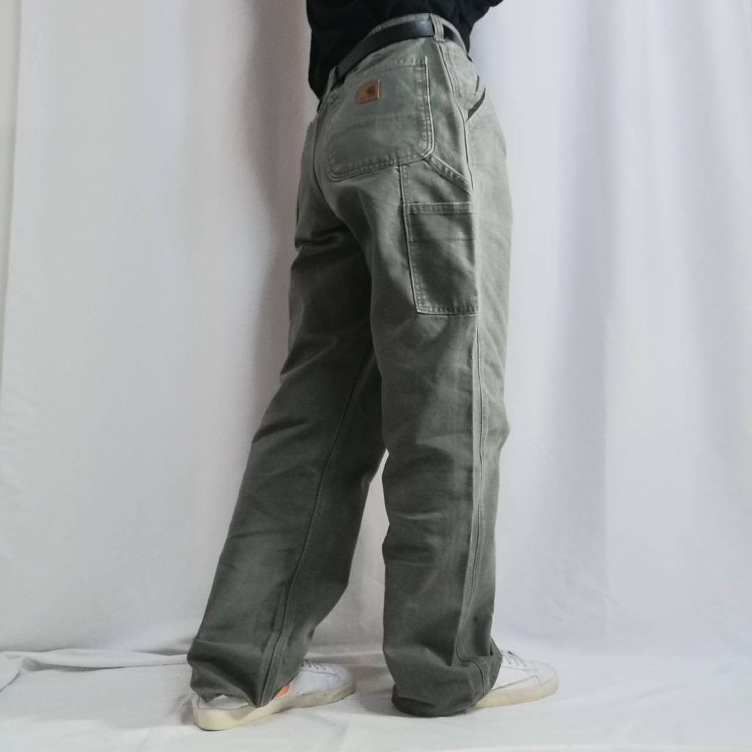 希少 MOS カーハート B11 モスグリーン W32 ダック ペインターパンツ