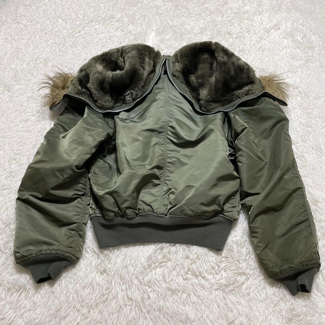 USA 90s ALPHA アルファ N-2B フライトジャケット L カーキ