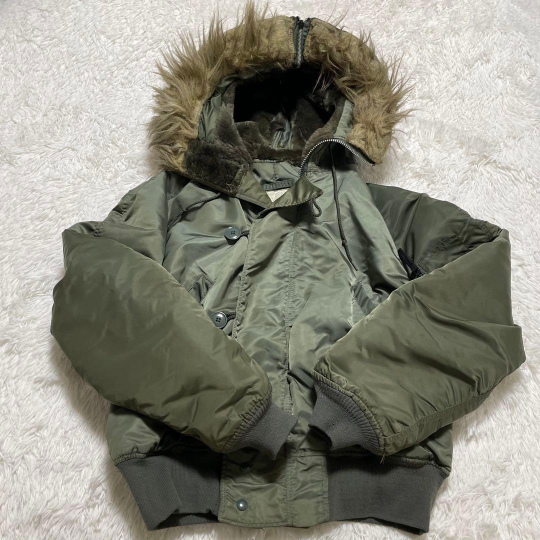 USA 90s ALPHA アルファ N-2B フライトジャケット L カーキ