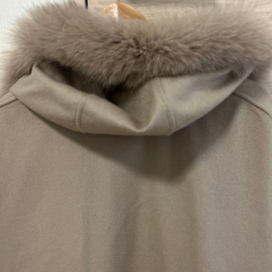 SAGA FURS カシミヤ100% ポンチョ マント ブルーフォックス