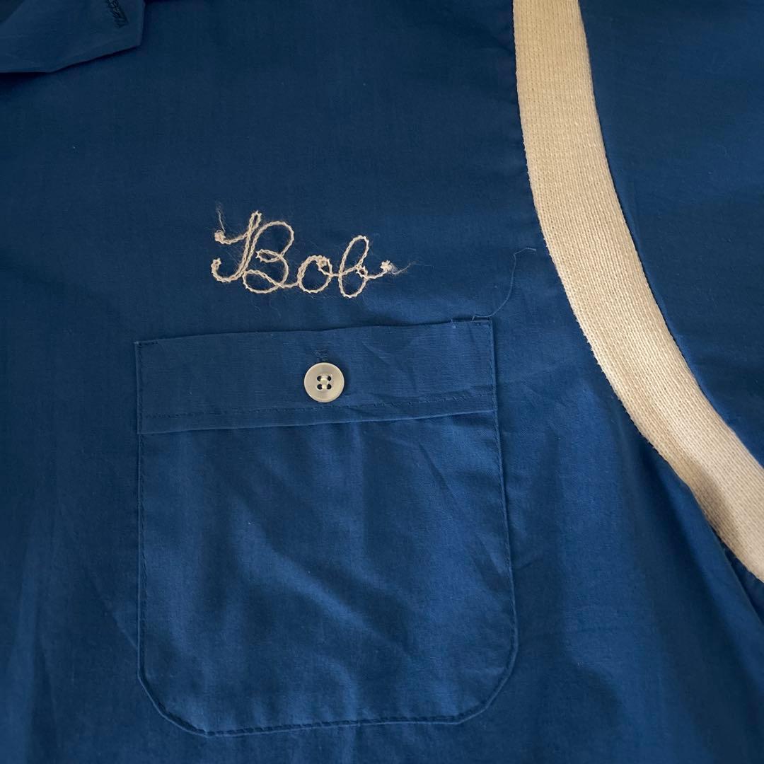 60s70s USA製 NATNAST！ボウリングシャツ