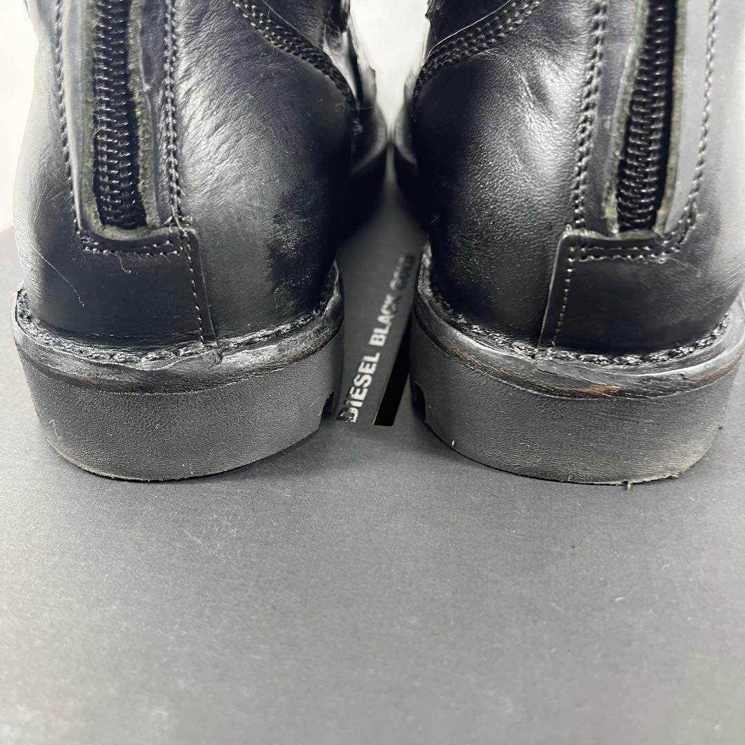 DIESEL BLACK GOLDブラック ワークブーツ ストラップ付き