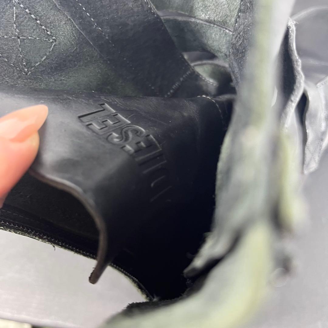 DIESEL BLACK GOLDブラック ワークブーツ ストラップ付き