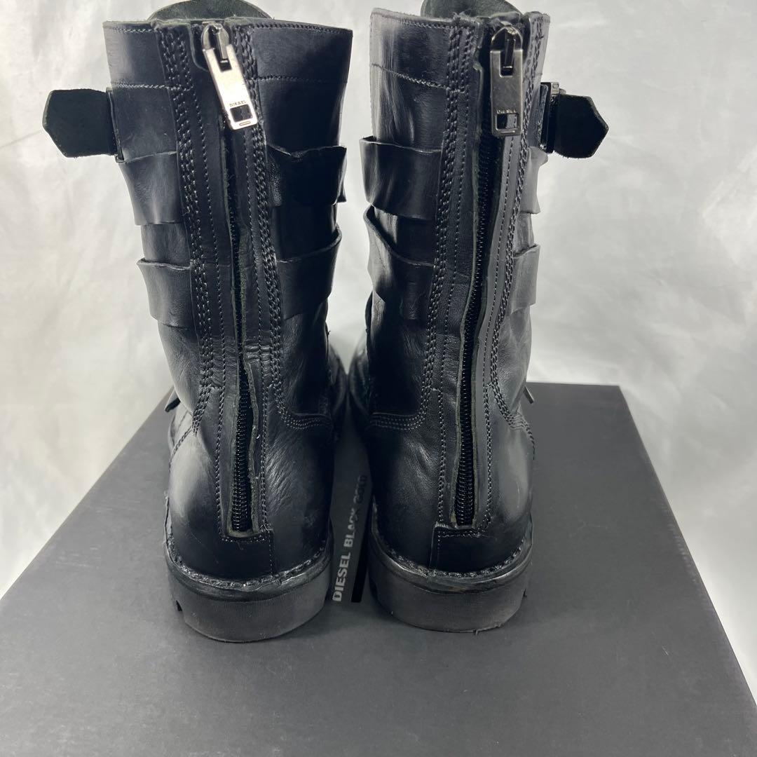 DIESEL BLACK GOLDブラック ワークブーツ ストラップ付き
