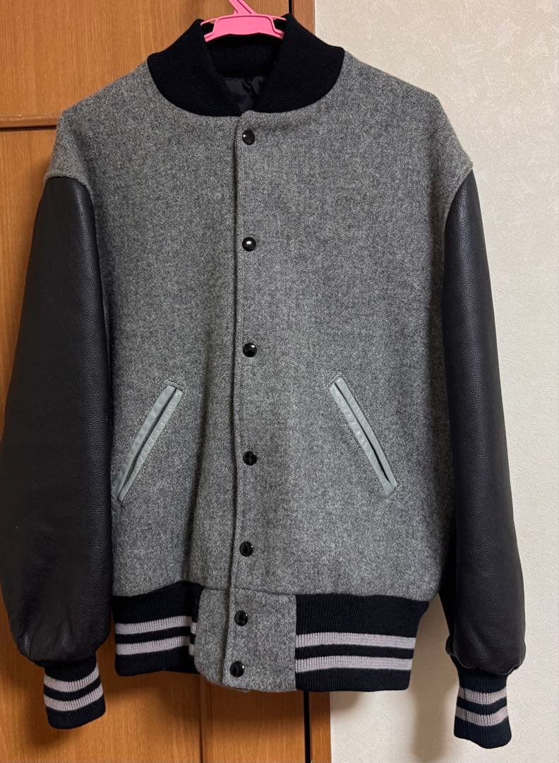 日曜特別値下げ　SKOOKUM スクーカム 袖革スタジャン ブラック 38