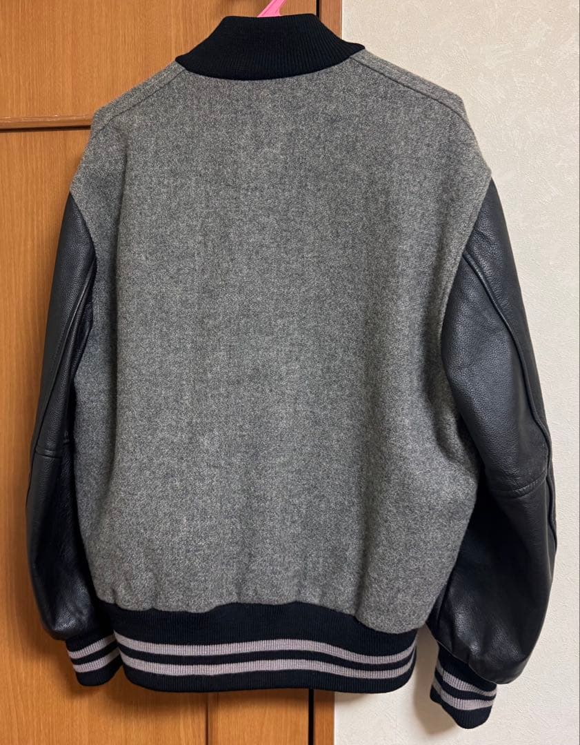 日曜特別値下げ　SKOOKUM スクーカム 袖革スタジャン ブラック 38