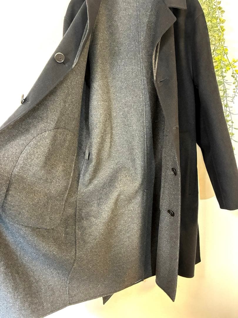 Theory　セオリー　しつけ糸あり　カシミヤ混　リバーシブルコート　ベルデット