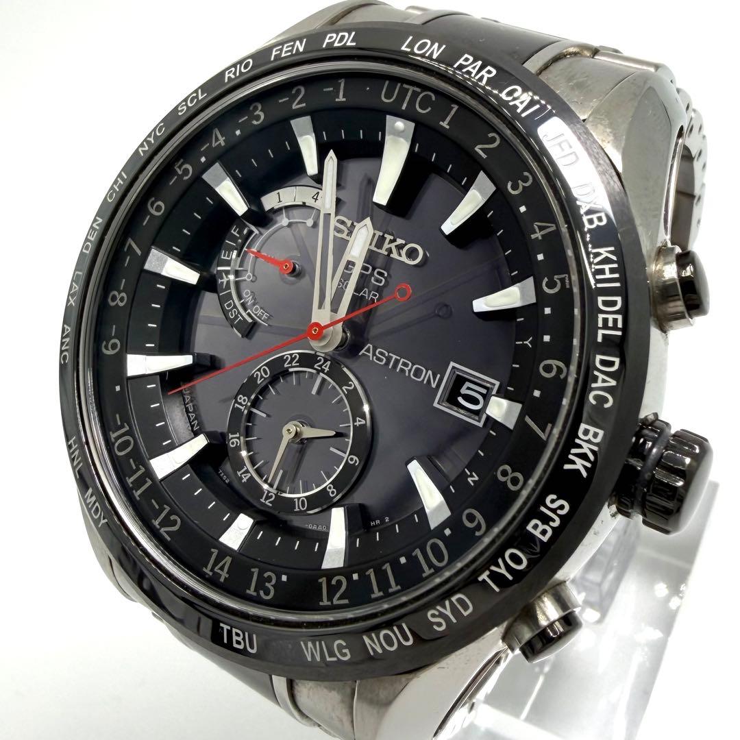 【稼働】SEIKO アストロン GPSソーラー チタニウム　ワールド 余りコマ有