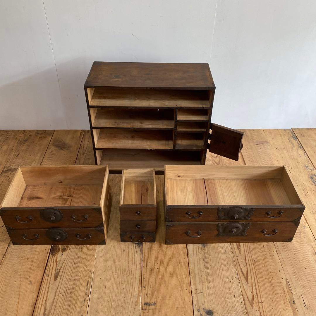 アンティーク 茶箪笥 小箪笥 チェスト 無垢材 z981