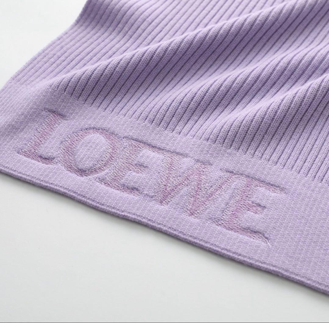 n*t様 新品未使用 LOEWE ラベンダー リブ編みマフラー