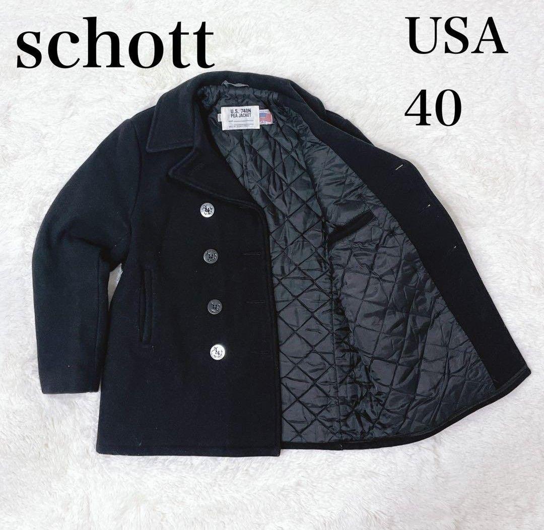 【美品】　ショット　U.S.740N ピーコート　キルティング　ウール　40 L