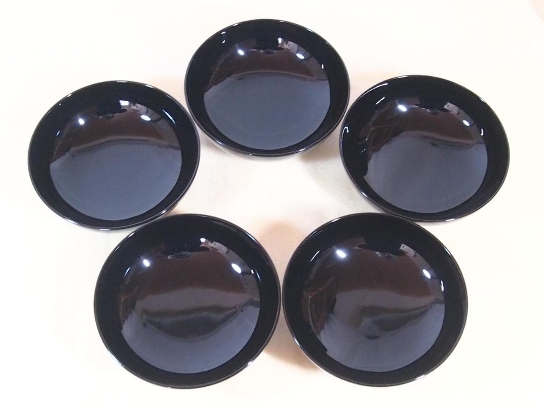 【美品】輪島塗 五島屋謹製 絵変わり草花蒔絵 煮物椀5客 雑煮椀/大椀 漆器食器