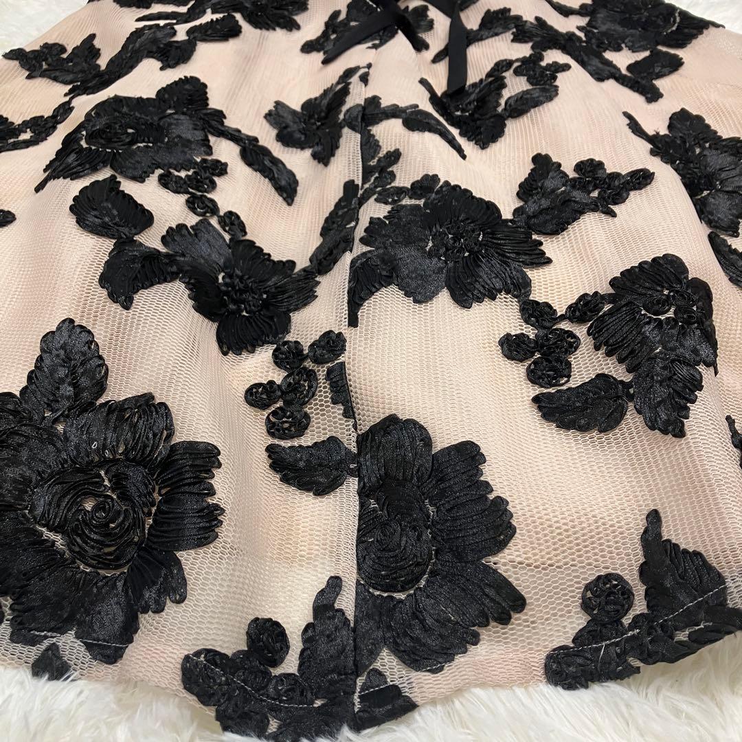 美品✨【SETTAN】パット入りAラインロングドレス　立体刺繍　結婚式　S