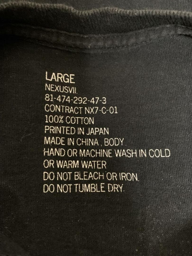 NEXUSVII BONES L/S Tee サイズL BLACK ロンT