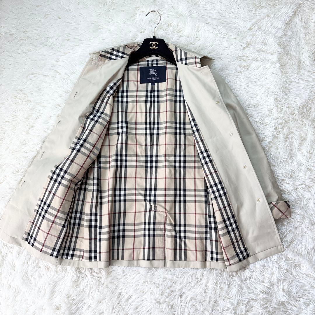 Anybuyバーバリーロンドン ステンカラーコート 裏地ノバチェック
