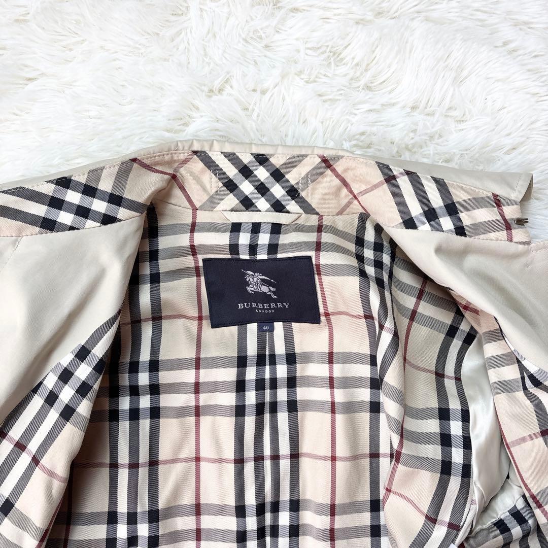 Anybuyバーバリーロンドン ステンカラーコート 裏地ノバチェック