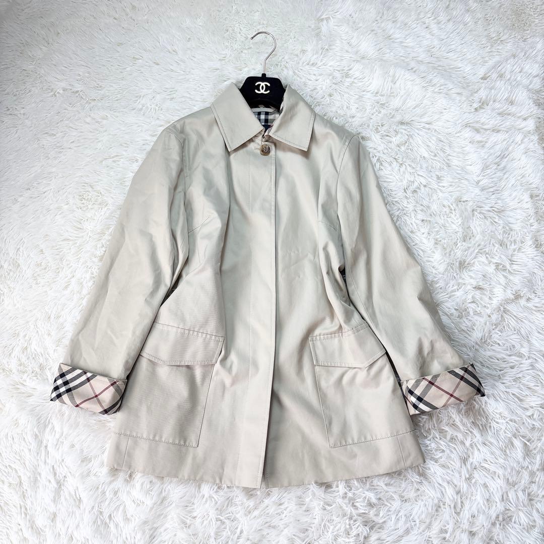 Anybuyバーバリーロンドン ステンカラーコート 裏地ノバチェック