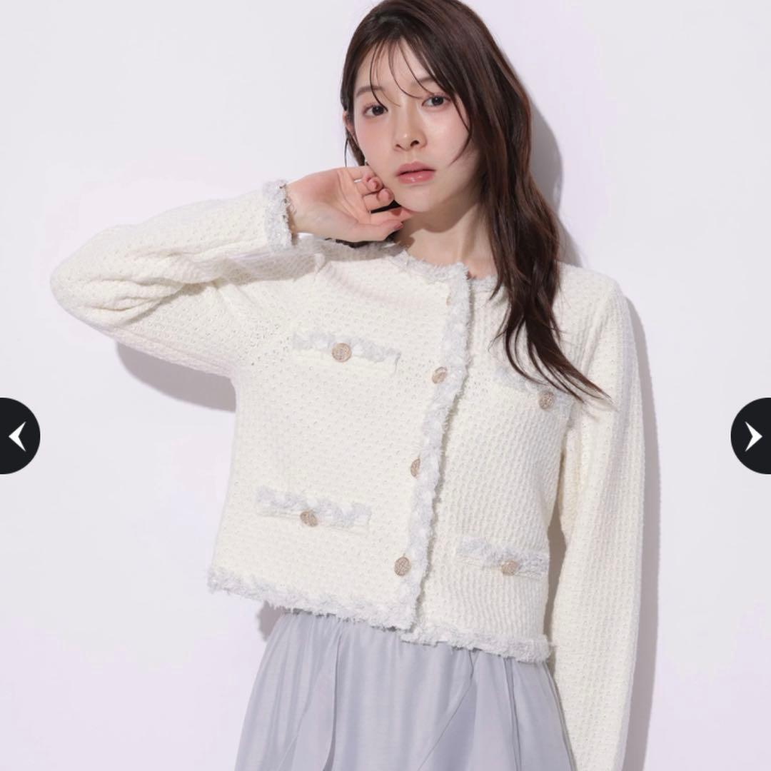 アプワイザーリッシェ　MIXブレードニットジャケット