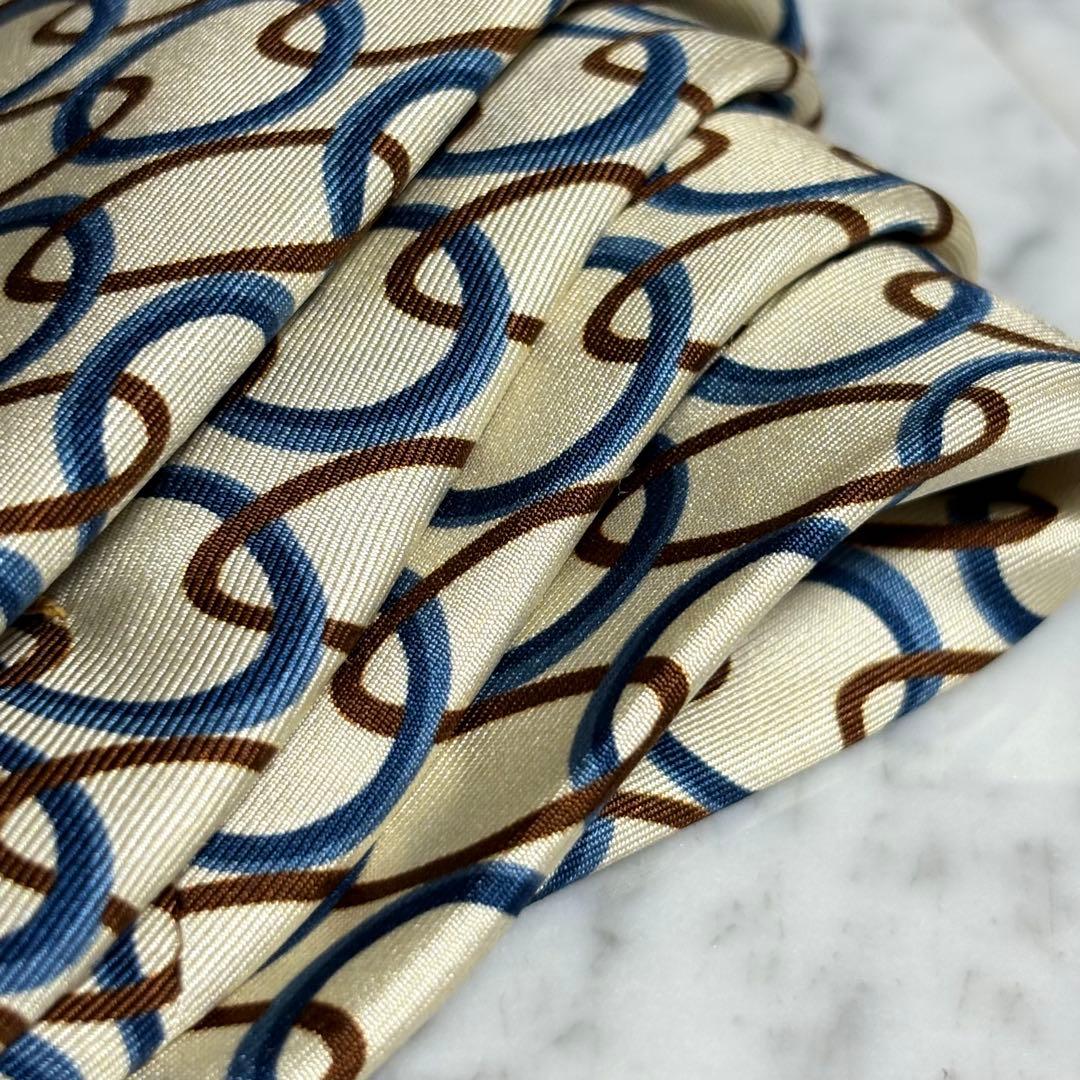 FRANCO BASSI ネクタイ オフホワイト アイボリー パターン柄