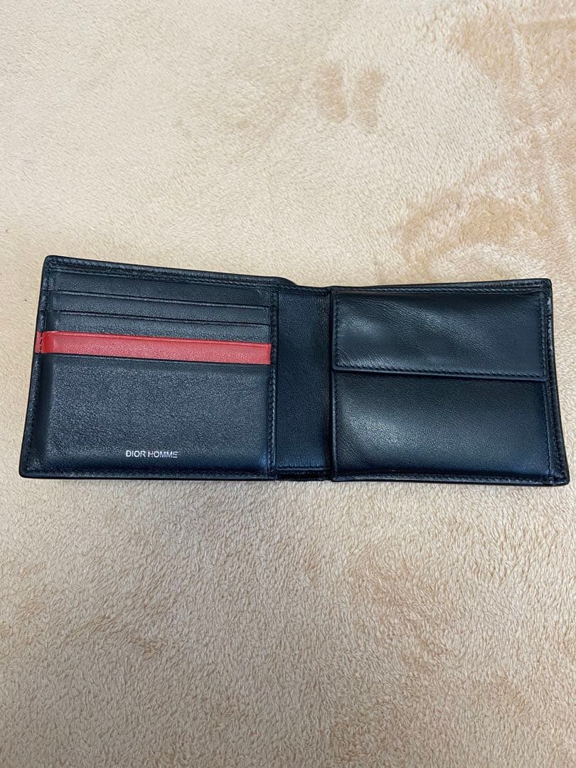 Dior Homme ディオール　オム ブラック　レザー 二つ折り　財布