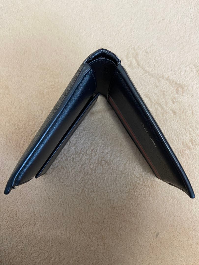 Dior Homme ディオール　オム ブラック　レザー 二つ折り　財布