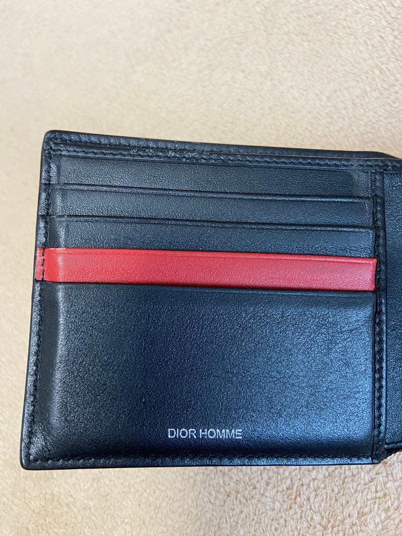 Dior Homme ディオール　オム ブラック　レザー 二つ折り　財布