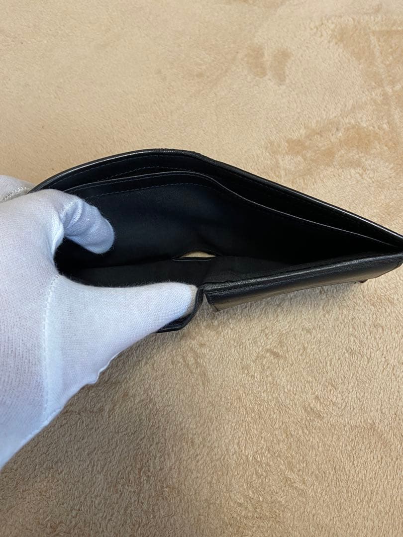 Dior Homme ディオール　オム ブラック　レザー 二つ折り　財布