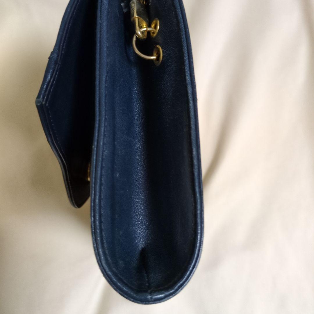 Dior ネイビーレザー クラッチバッグ　ヴィンテージ