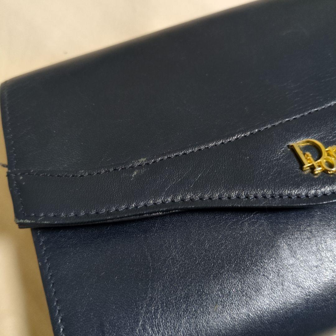 Dior ネイビーレザー クラッチバッグ　ヴィンテージ