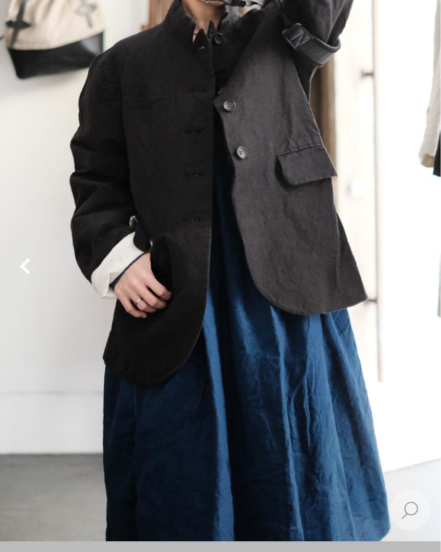 ŠP / LINEN COTTON /JACKET col.Ink Black