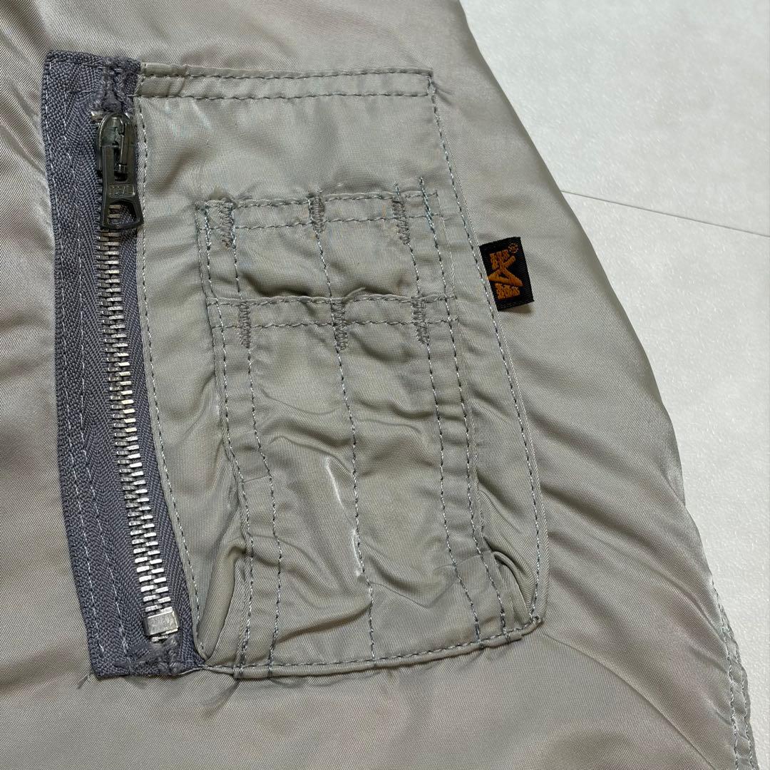 【美品】 USA製 90s アルファインダストリーズ MA-1 シルバー M