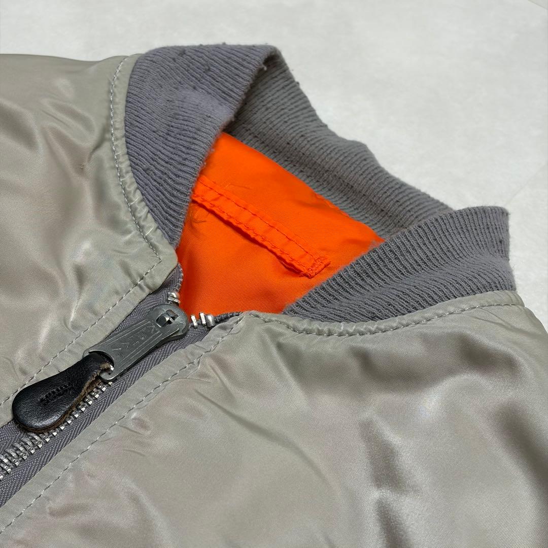 【美品】 USA製 90s アルファインダストリーズ MA-1 シルバー M