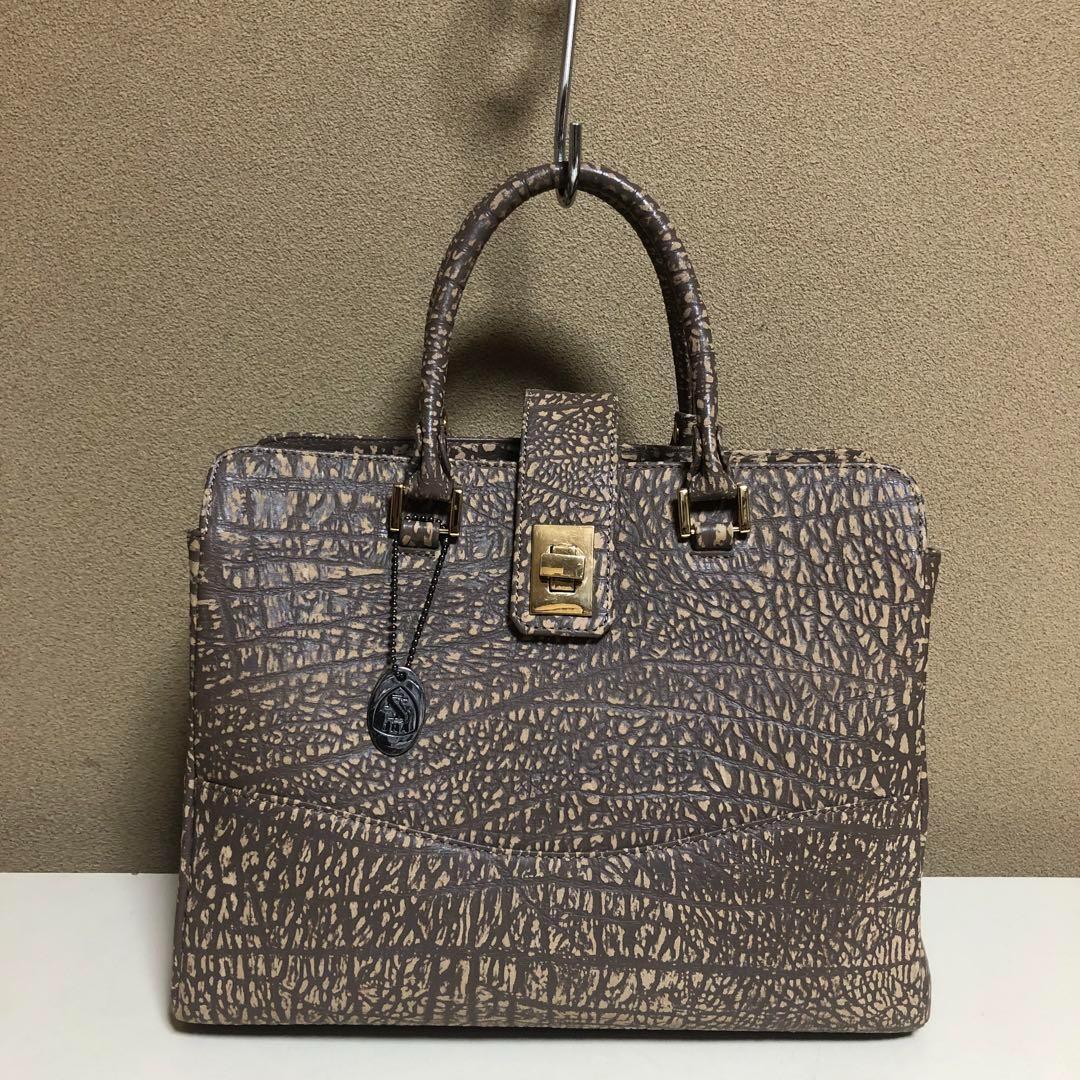 美品　本革　JRA 鹿革　ブラウンアンテロープ　ハンドバッグ　本革　レディース