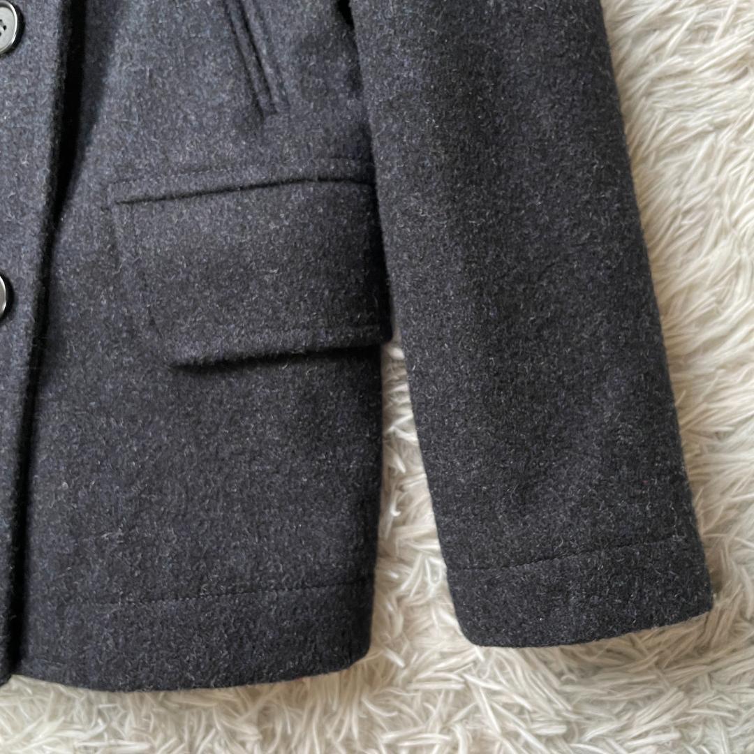 MHL. ウール100% 英国製 Pコート ジャケット ダークグレー レディス1