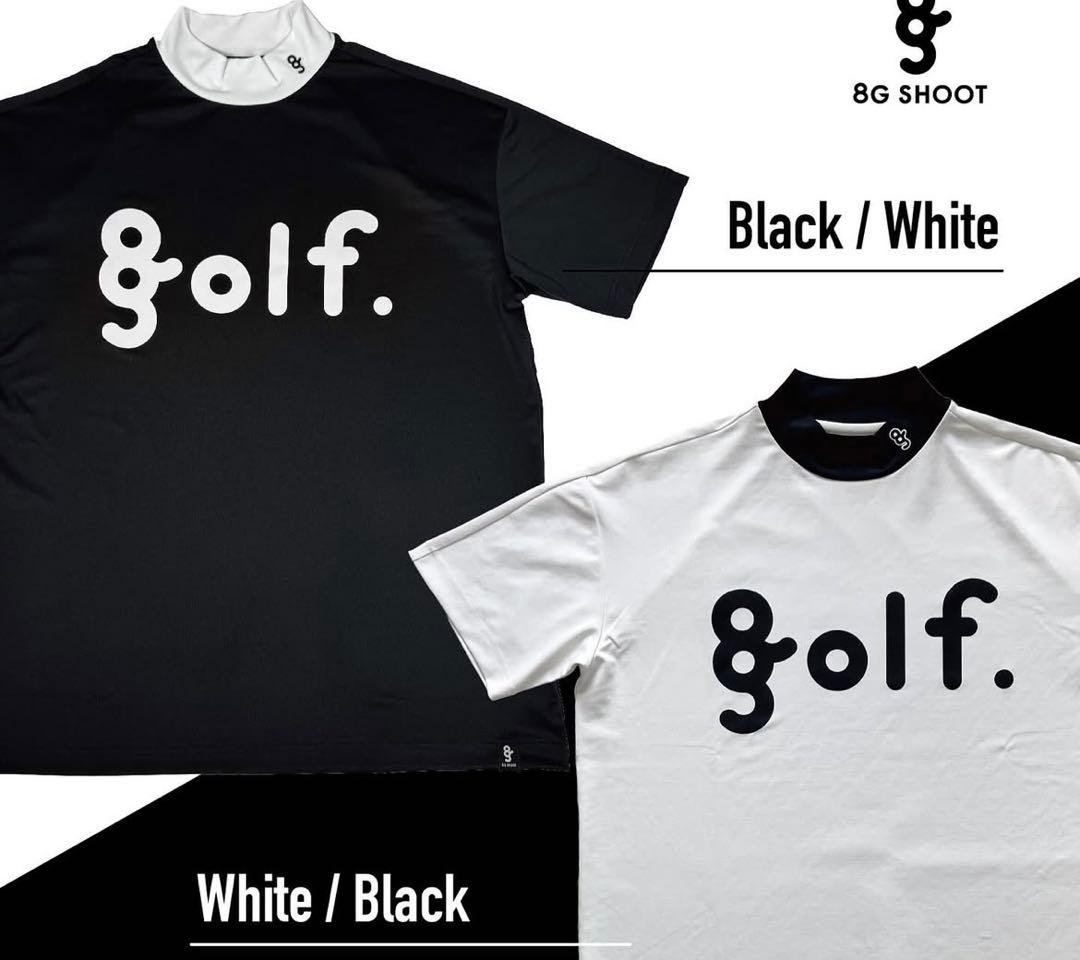 ゴルフ ロゴプリント モックネックシャツ ブラック