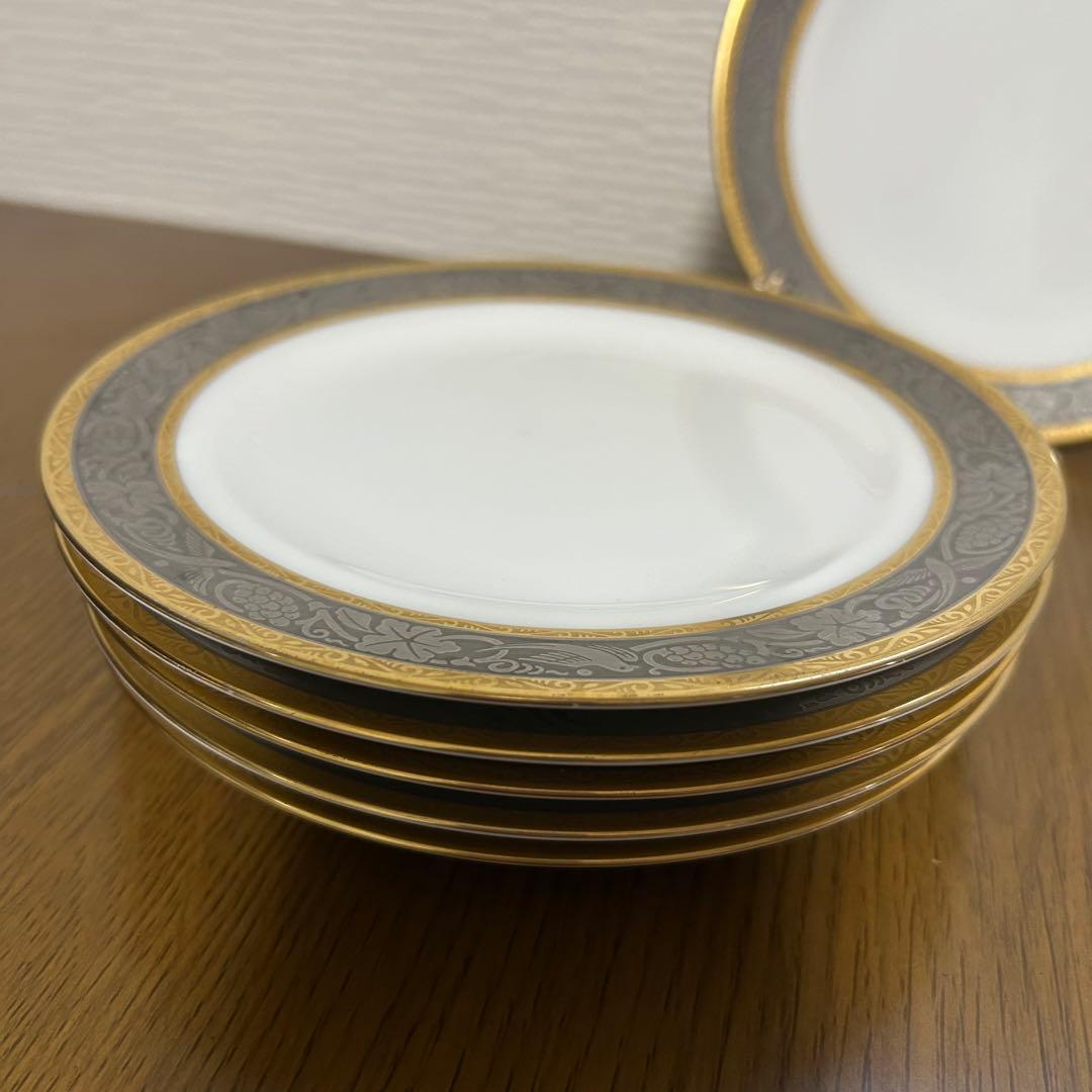 大倉陶園　白金金蝕 唐草葡萄　デザートプレート　16.8cm 6枚セット