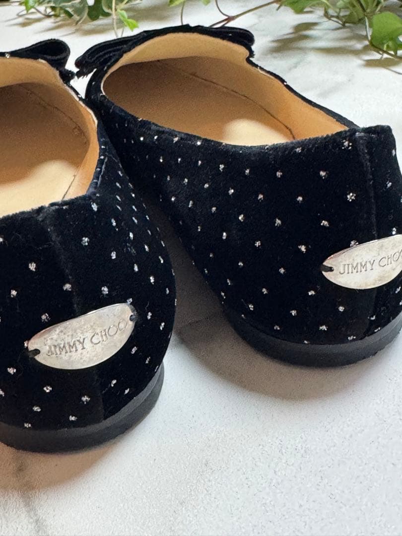 m*o様 JIMMY CHOO ブラックドットフラットシューズ
